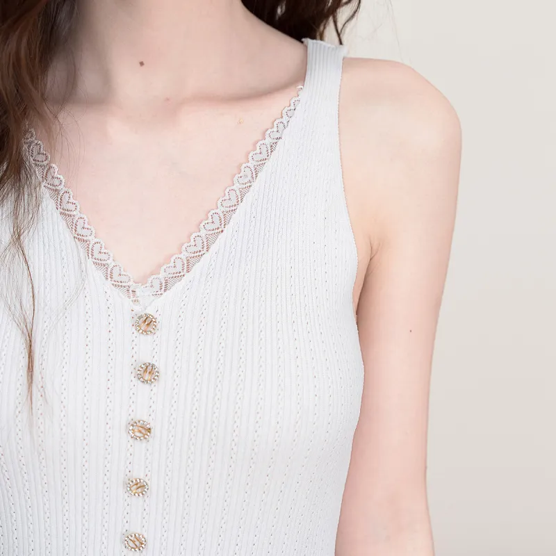 FAWENXIANGZI Tank Tops Women's White-1