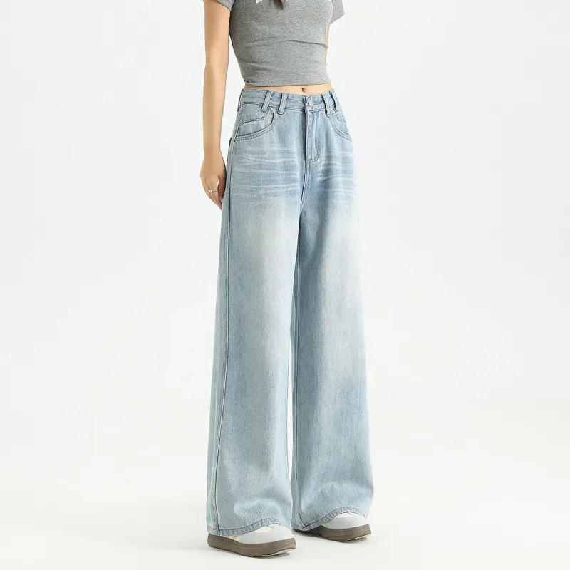 FAWENXIANGZI Jeans Women's Light Blue-4