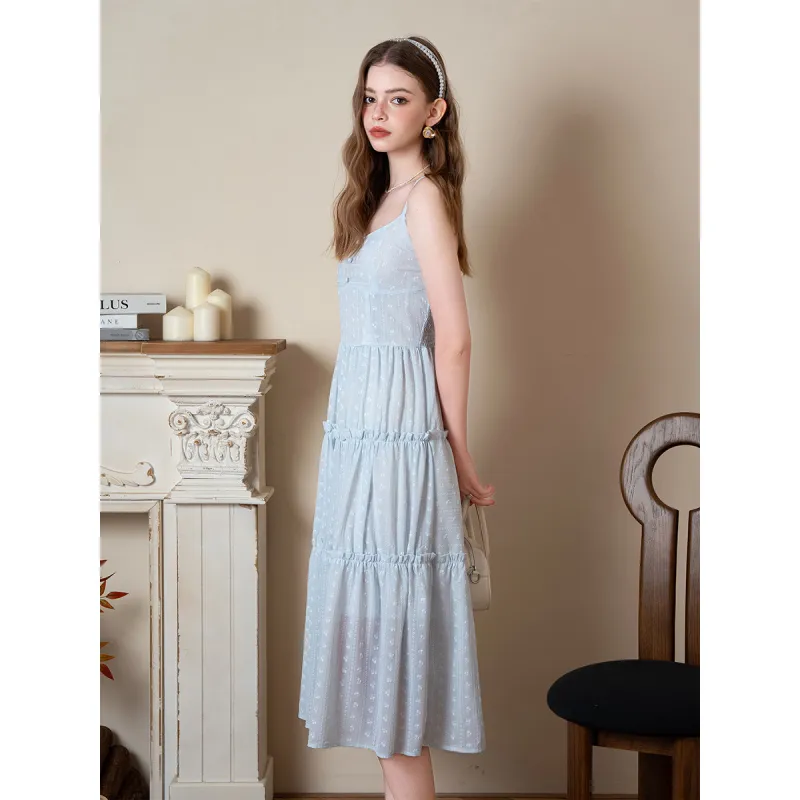 BANANA BABY Slip Dresses Women's Blue-4