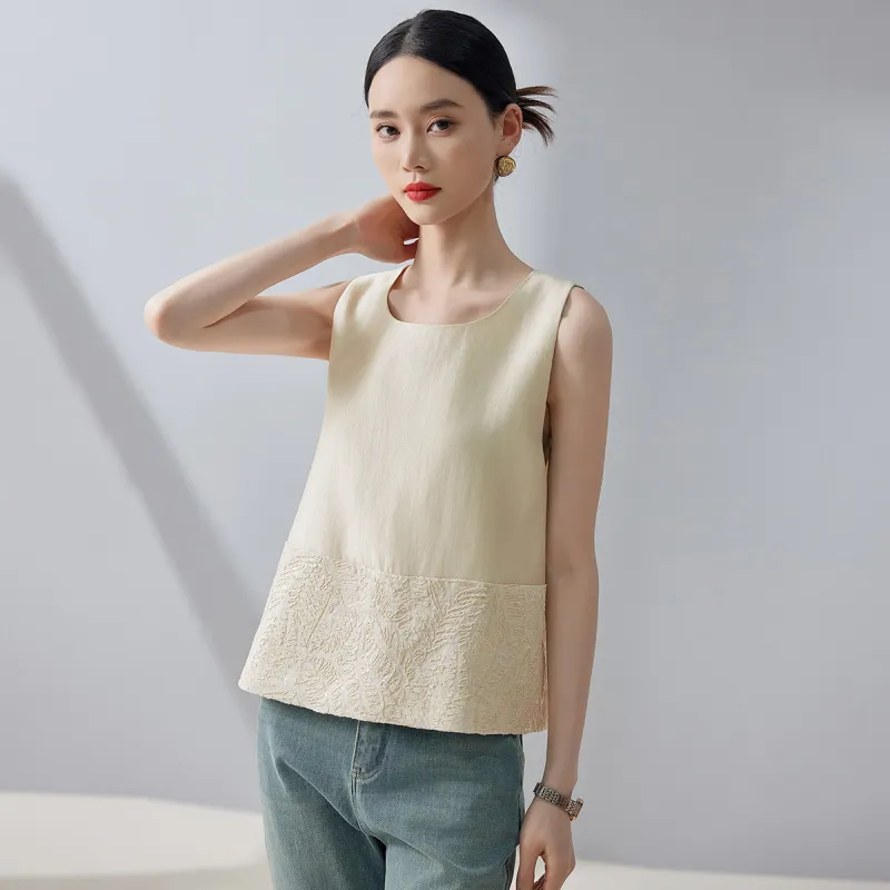 Hang Yi Court Vest Unisex Beige-1