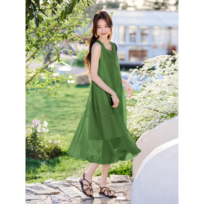 Mo Han Yi Mei Sleeveless Dress Women's-1