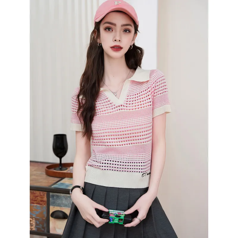 FAWENXIANGZI Knitwear Women's Pink/apricot-1