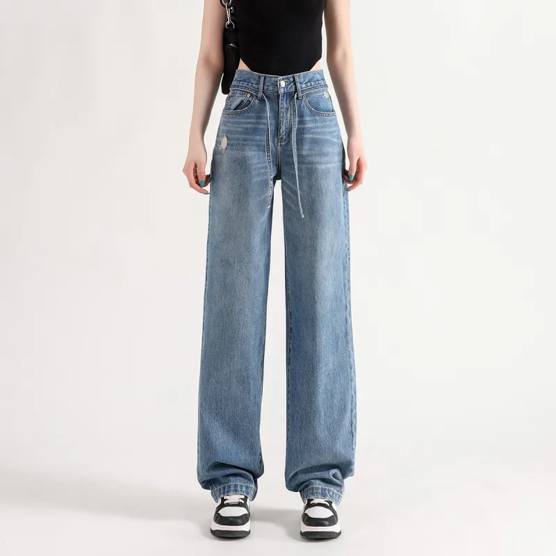 FAWENXIANGZI Jeans Women's Blue-3