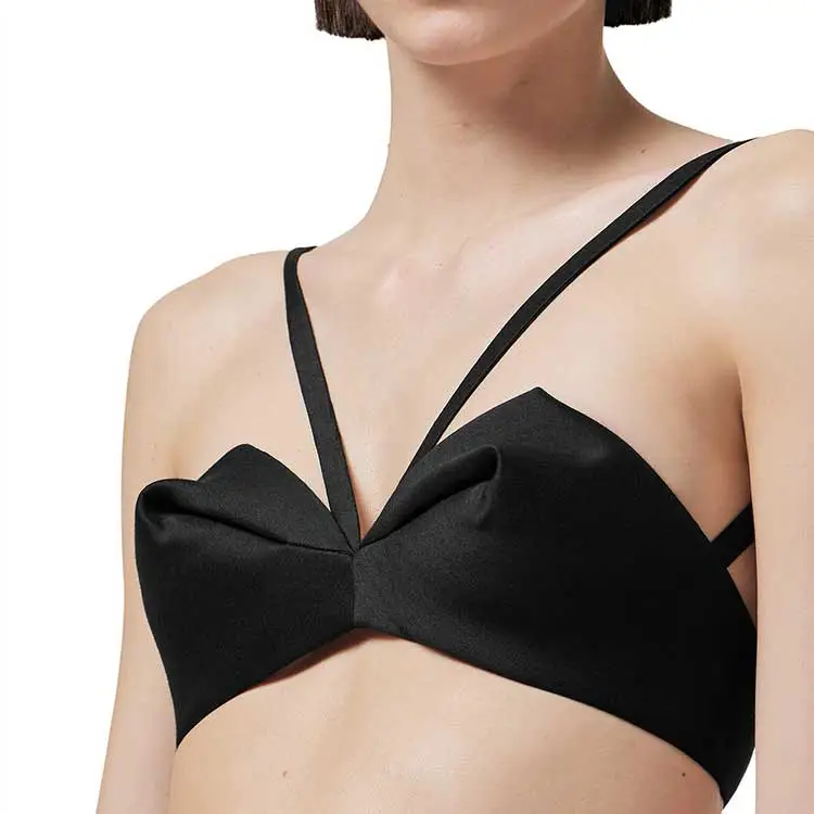 VERSACE Folded Bustier Top 'Black'-1