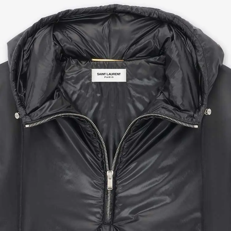 SAINT LAURENT Cassandre Logo embossed Hooded Raincoat-4