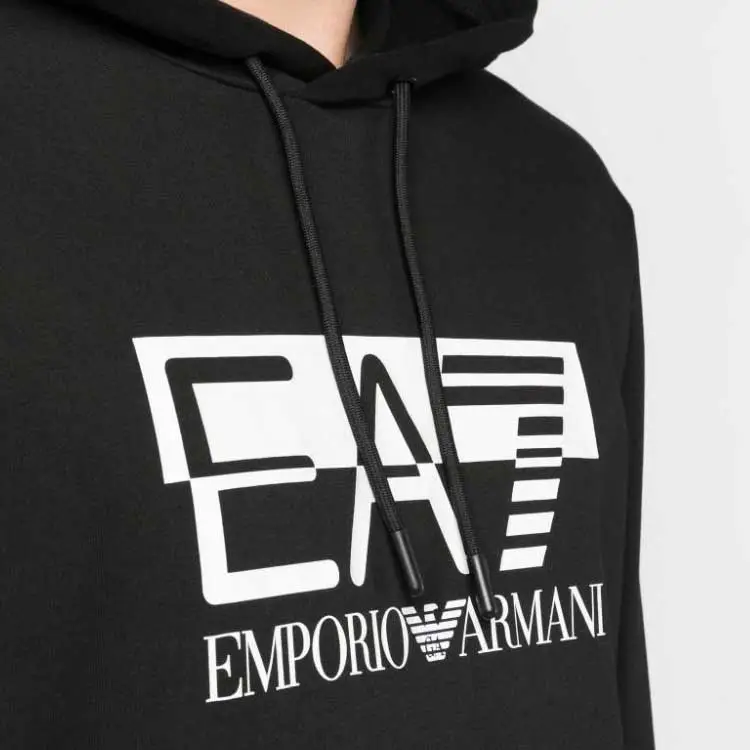 EMPORIO ARMANI Logo print Cotton Hoodie-4