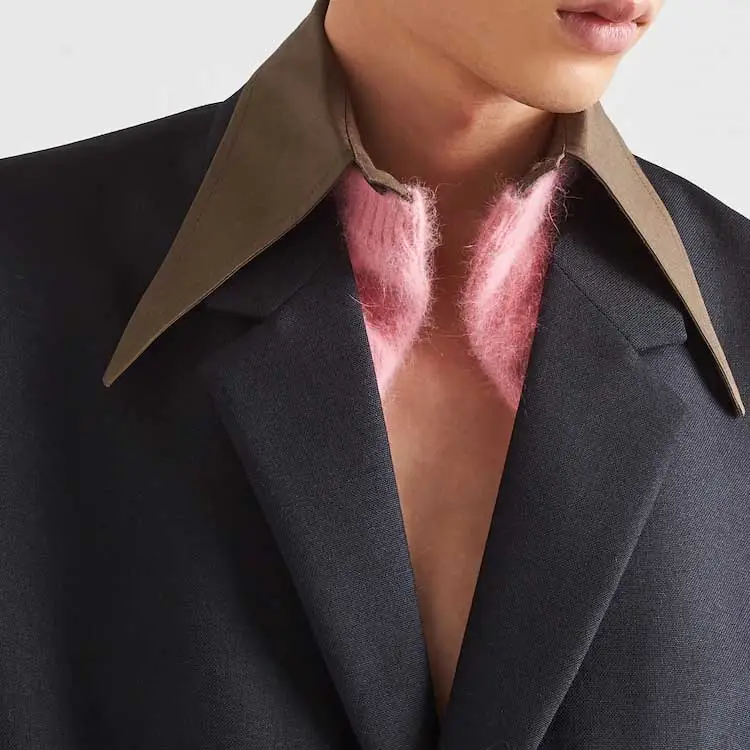 PRADA Detachable Collar Single Breasted Blazer-5