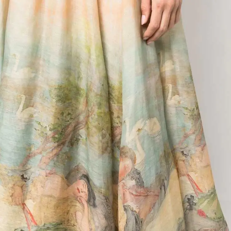 Zimmermann Luminosity Painterly print Maxi Skirt-4