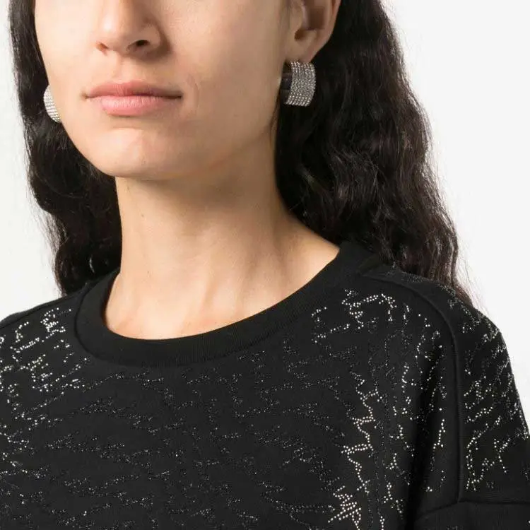 PINKO Crystal embellished Crew neck Sweatshirt-4