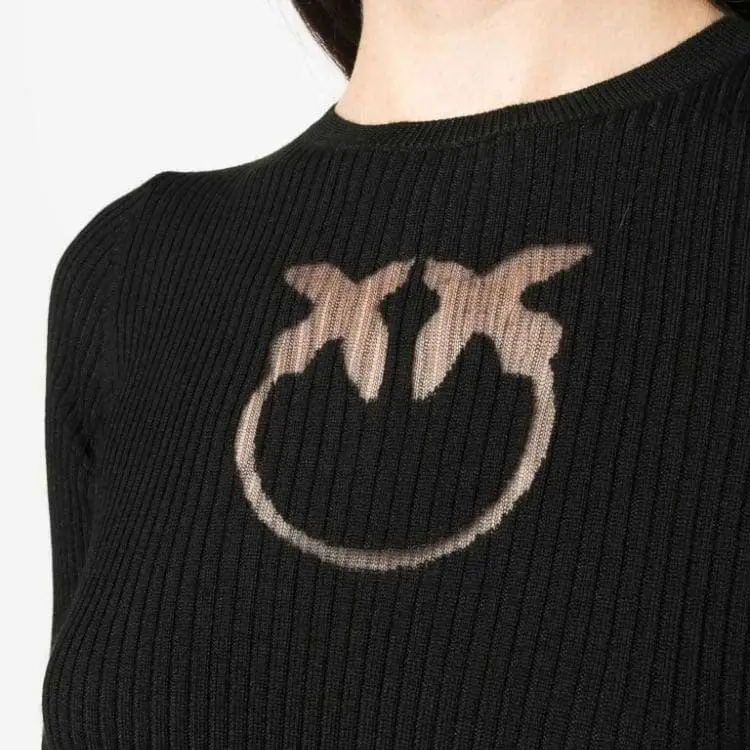 PINKO Intarsia knit Logo Ribbed knit Top-4