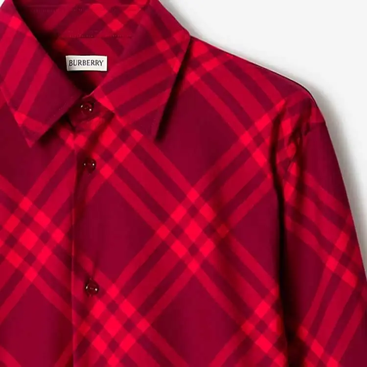 Burberry Shirt Men's Raspberry Red-1