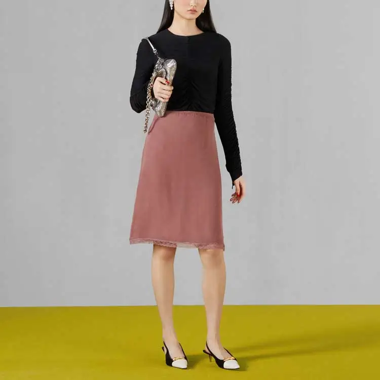 GUCCI Lace Trim Detail Midi Skirt-1