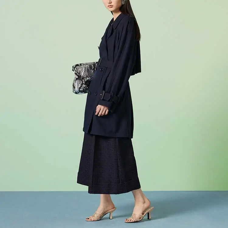 GUCCI Trench Coats Women's Navy-2
