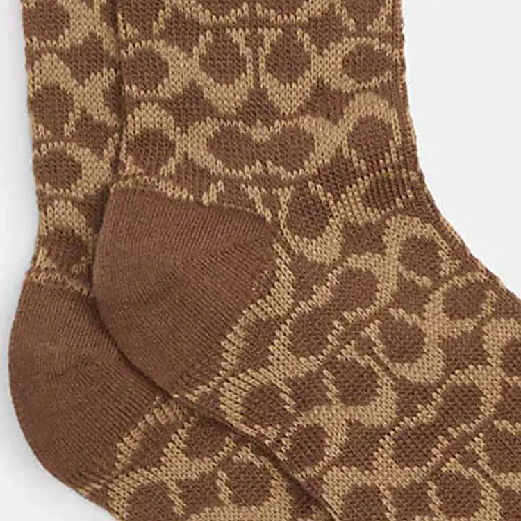 COACH Knee High Socks Men's Khaki-1