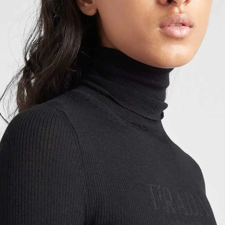 PRADA Logo intarsia Roll neck Jumper-3