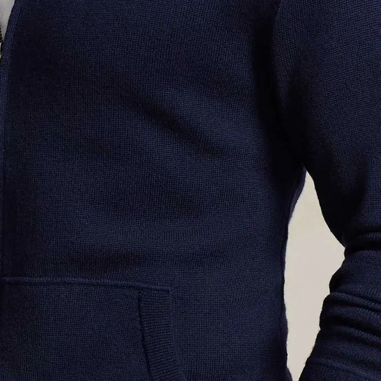 Polo Ralph Lauren Zip-up Felted Wool Navy Jumper-4