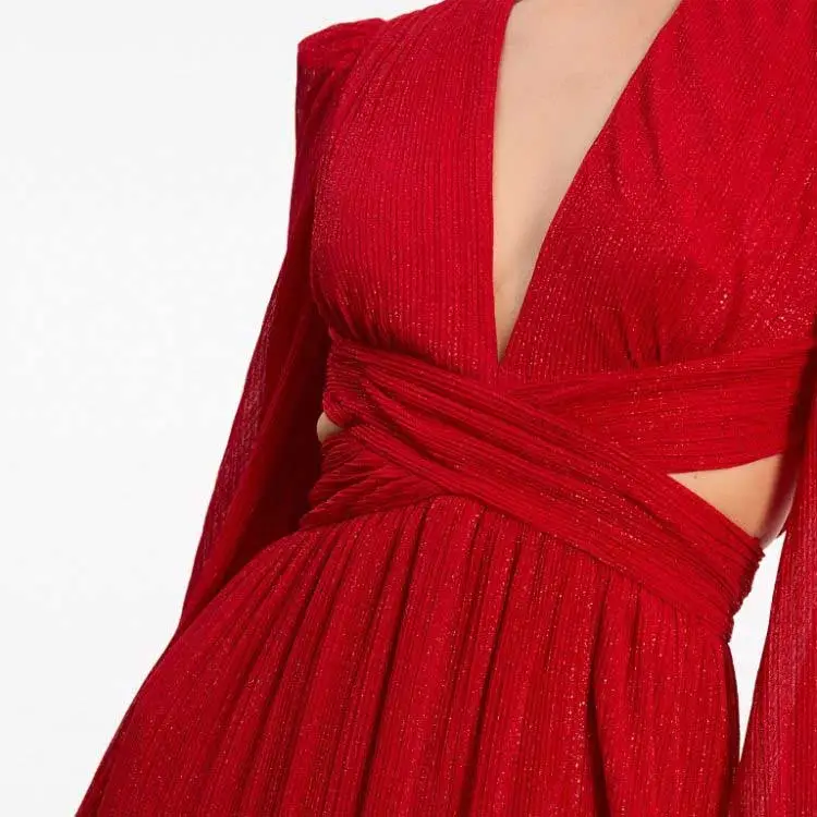 REBECCA VALLANCE FW23 Long-Sleeved Dresses Women's Red-4