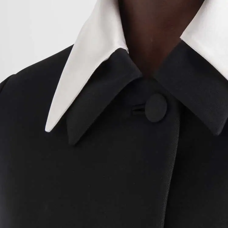 PRADA Contrasting collar Single breasted Coat-4