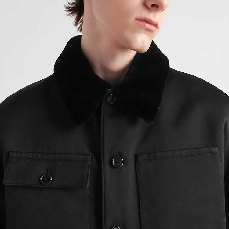 PRADA Leather Jacket Men's Black-3