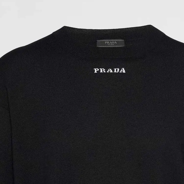 PRADA Logo Detailed Crewneck Knitted Jumper-3