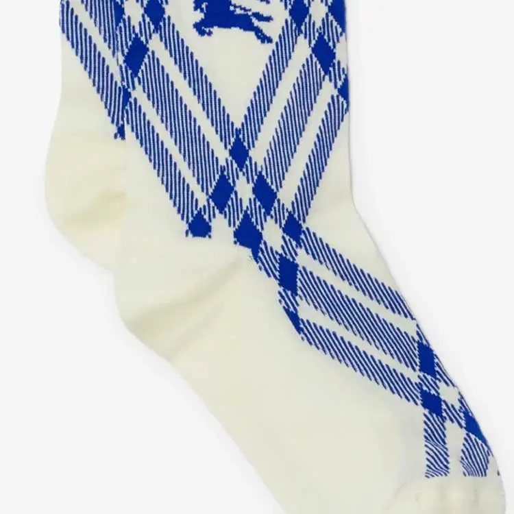 Burberry FW23 Knee-High Socks Men's 1 Pack White-3