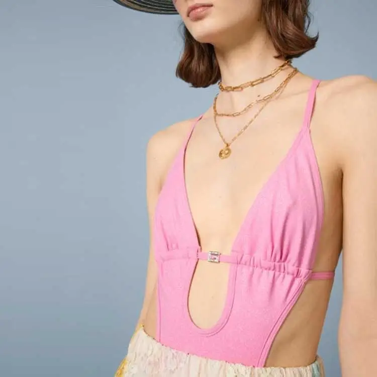 GUCCI FW23 One-piece Swimsuit Women's Pink-4