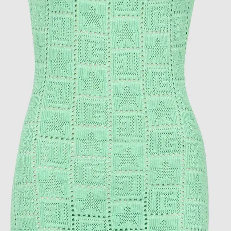 BALMAIN Monogram pattern Knitted Midi Dress-3