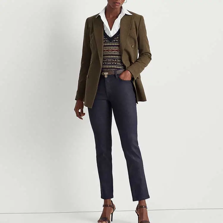 Polo Ralph Lauren FW23 Business Suit Coat Women's Green-3