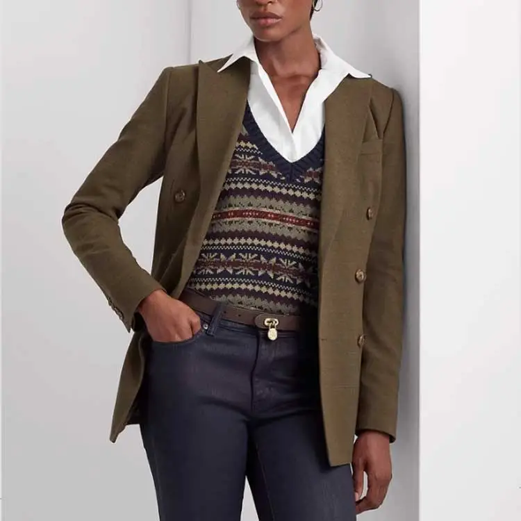 Polo Ralph Lauren FW23 Business Suit Coat Women's Green-1
