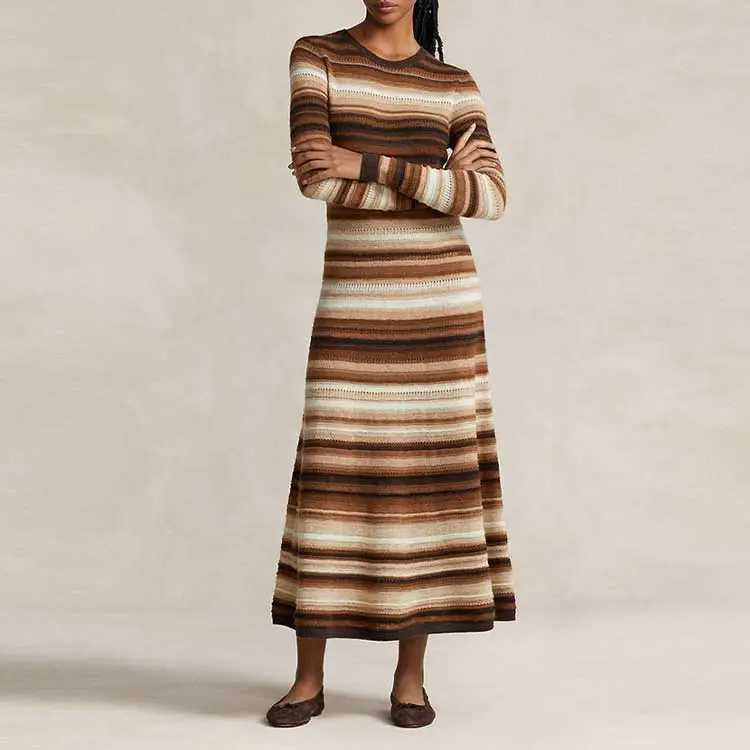 Polo Ralph Lauren FW23 Long Sleeved Dresses Women's Multicolor-1