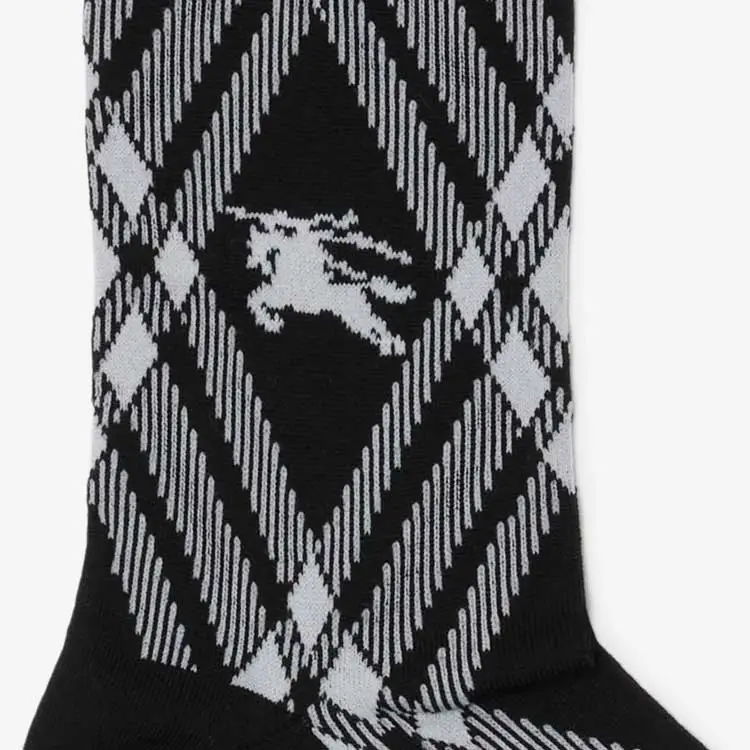 Burberry FW23 Mid-Calf Socks Men's 1 Pack Black-4