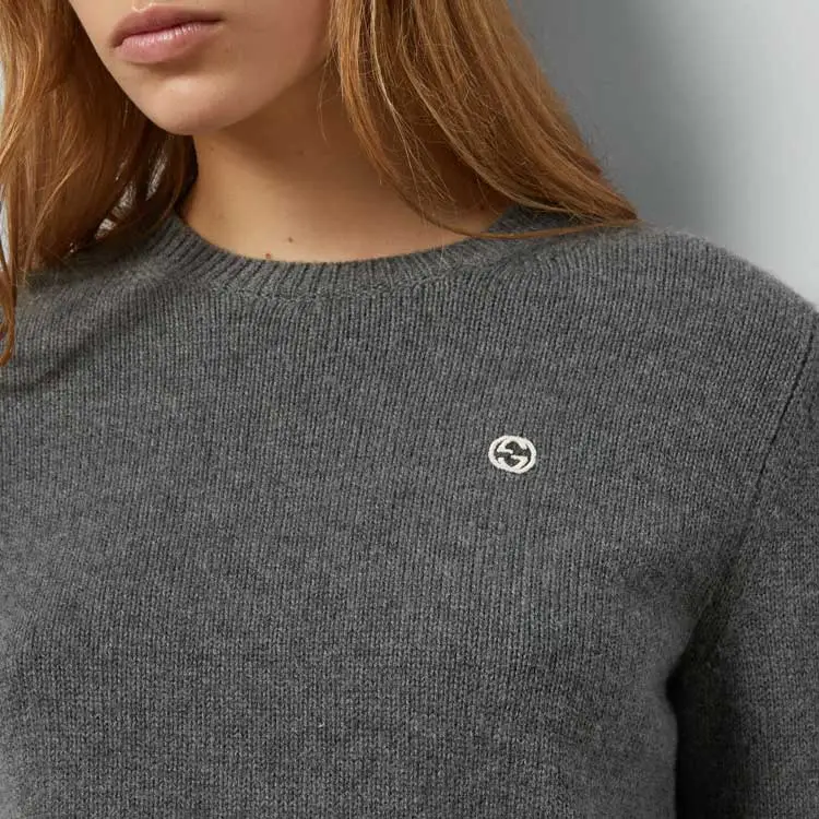 GUCCI GG embroidered Crew neck Jumper-4