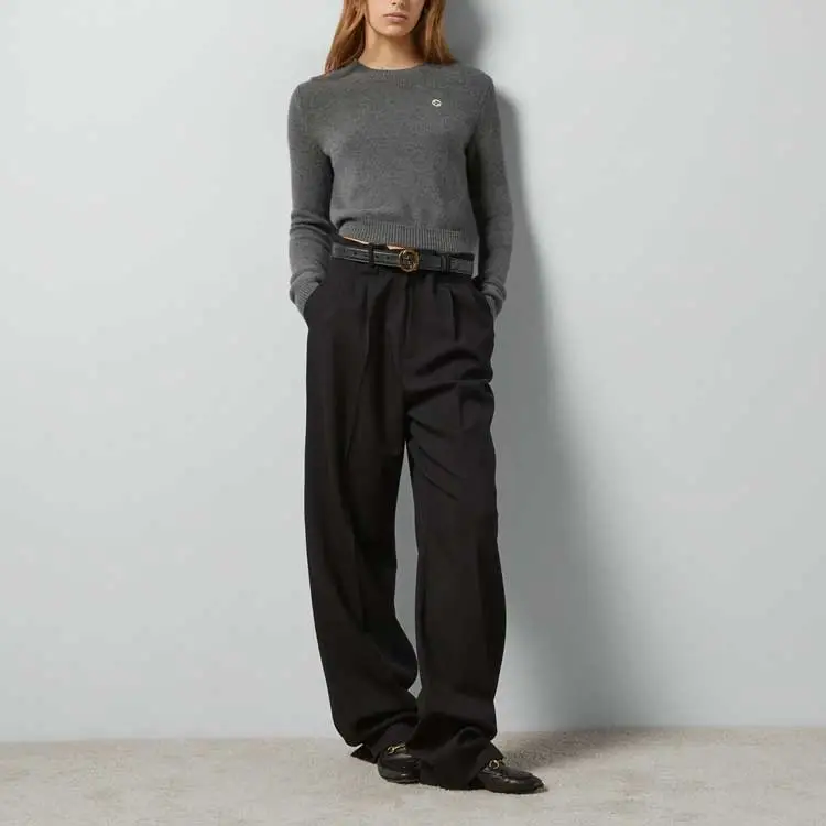 GUCCI GG embroidered Crew neck Jumper-1