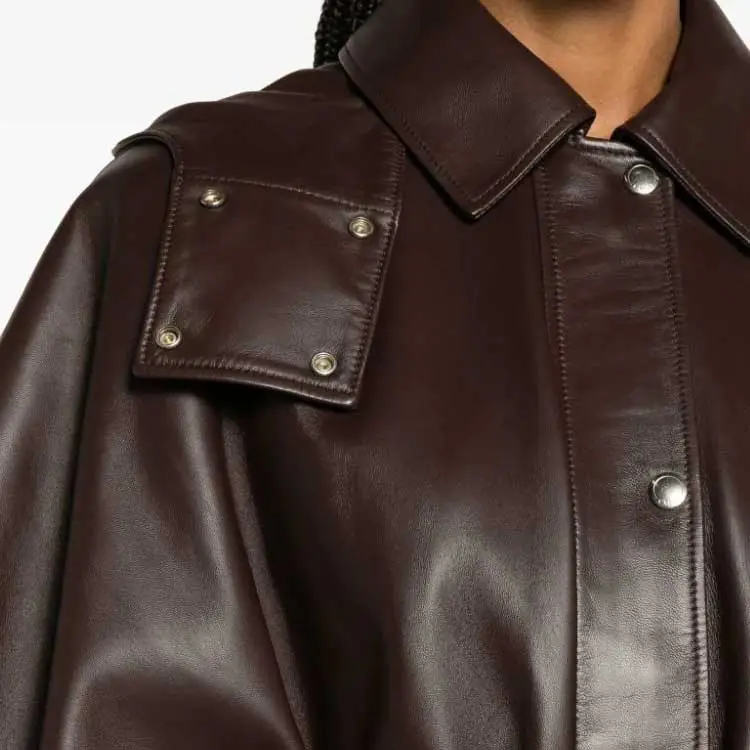 Chloe FW23 Leather Jacket Women's Umber-4