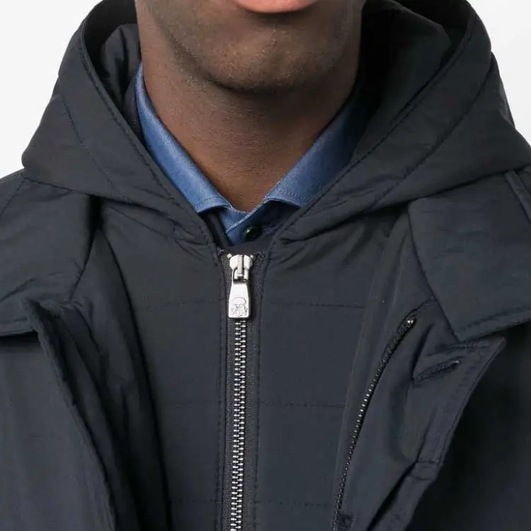 Corneliani Spread collar Padded Hooded Jacket-4