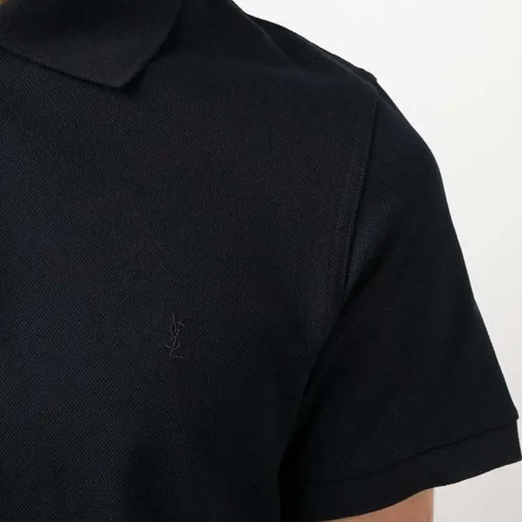 SAINT LAURENT Cassandre Logo Embroidered Polo Shirt-1