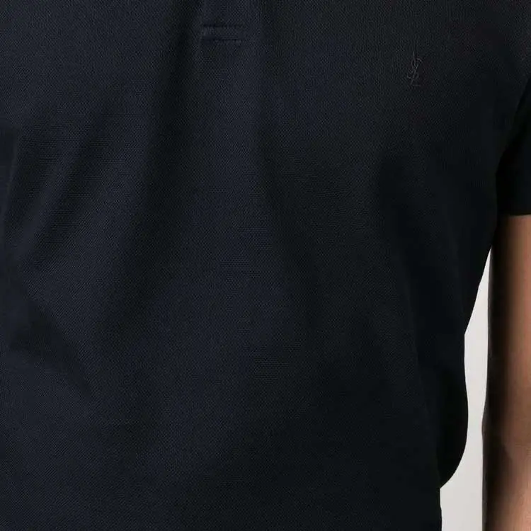 SAINT LAURENT Cassandre Logo Embroidered Polo Shirt-2