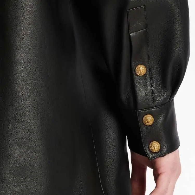 BALMAIN Lion Lambskin Overshirt-4