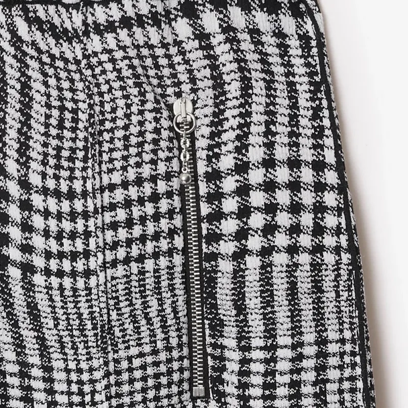 Burberry Wraped Houndstooth Jacquard Wide Leg Trousers-5