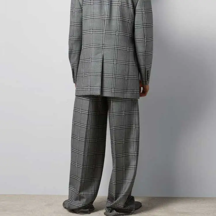 GUCCI Horsebit Check Tailored Wool Trousers-3