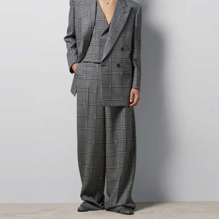 GUCCI Horsebit Check Tailored Wool Trousers-2