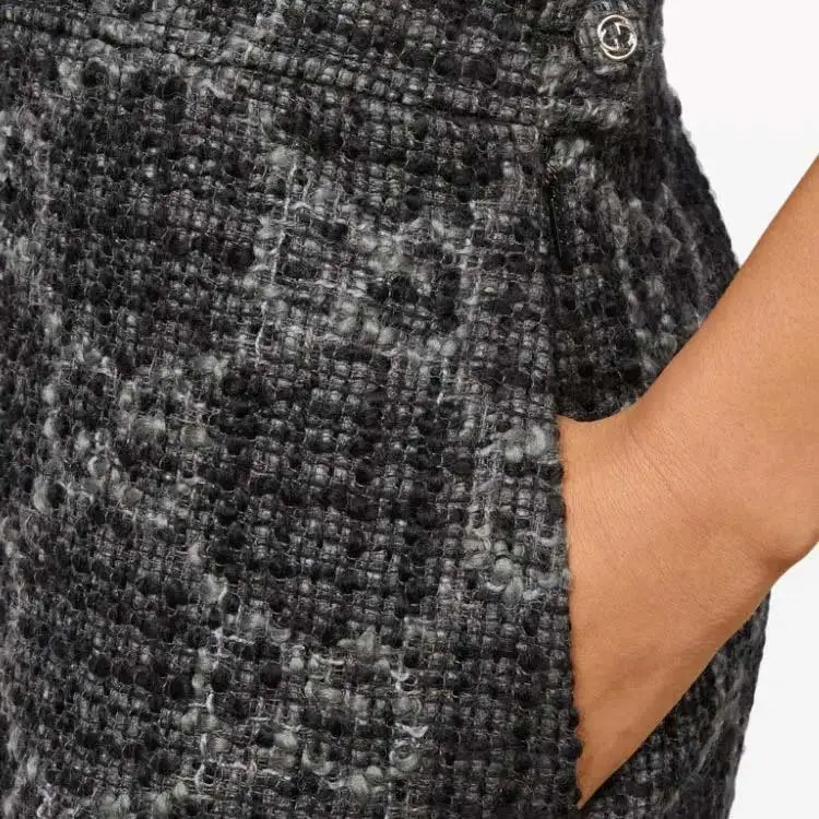 GUCCI Tonal Gg Tweed Skirt 'Black'-1