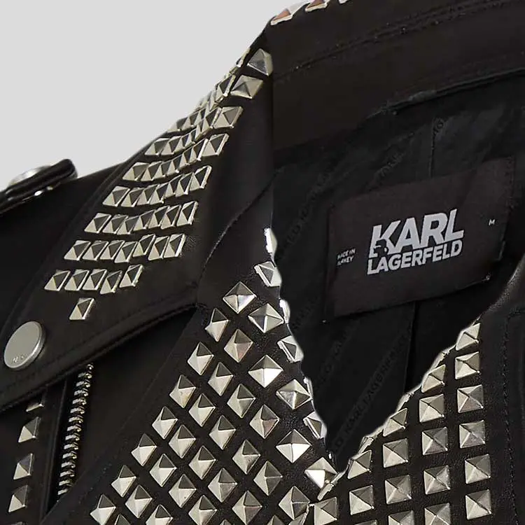 KARL LAGERFELD SS24 Leather Jacket Men's Black-6