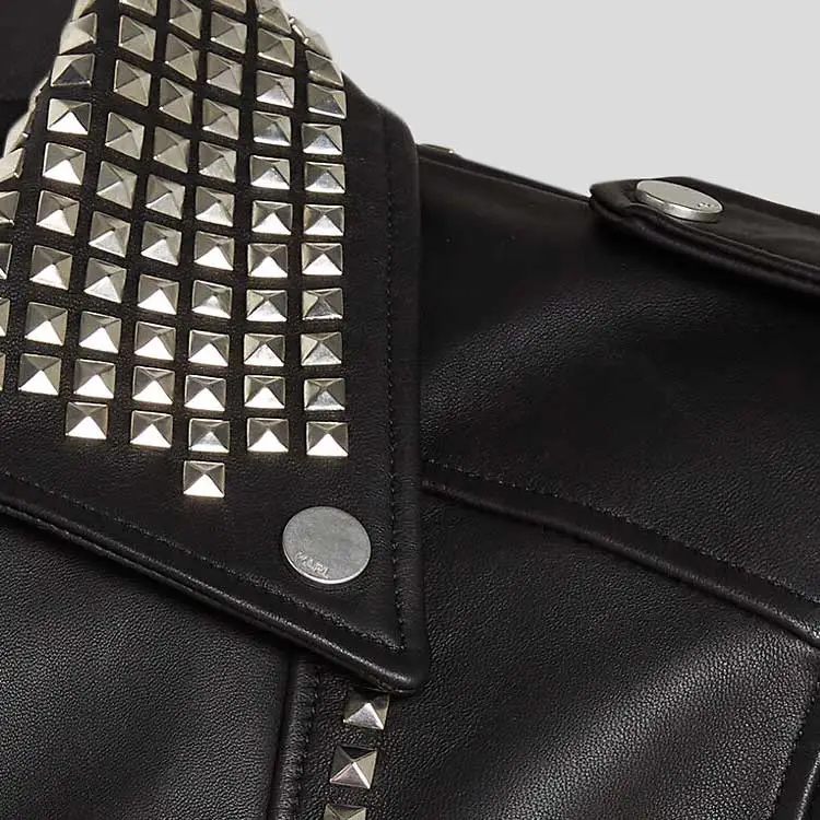 KARL LAGERFELD SS24 Leather Jacket Men's Black-5