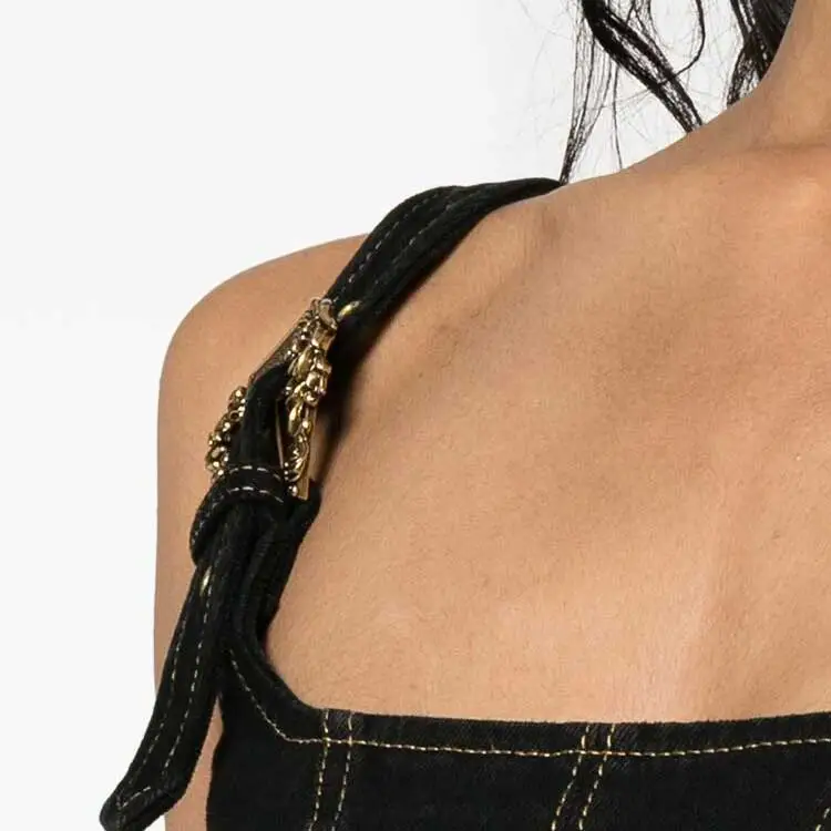 VERSACE JEANS COUTURE Contrast stitching Denim Dress-5