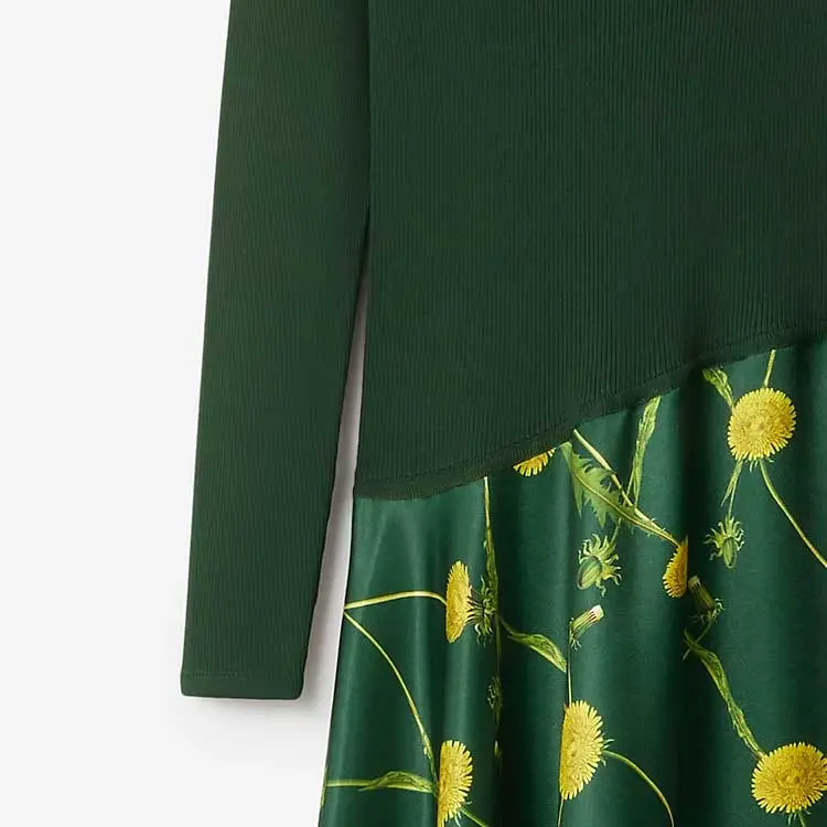 Burberry Long-Sleeved Dresses Women's Ivy Green-2