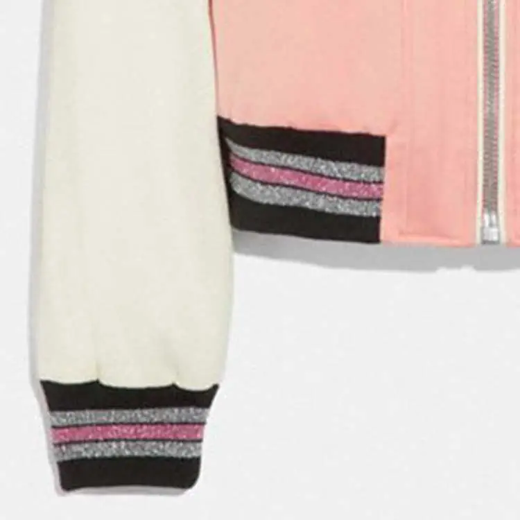 COACH Baseball Jacket Women's Pink-1