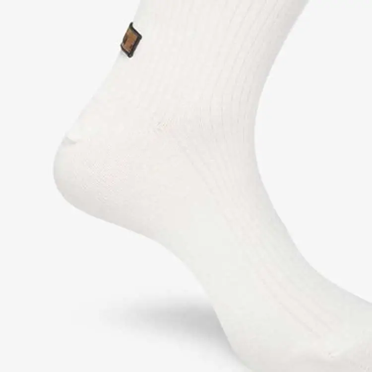 FENDI Knee-High Socks Unisex 1 Pack White-5