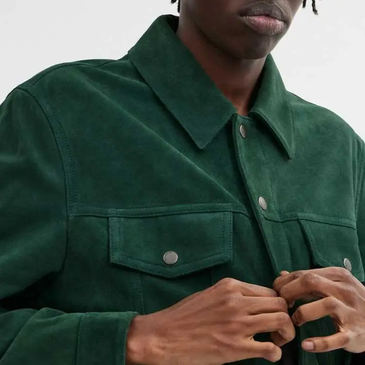COACH SS24 Leather Jacket Men's Green-3