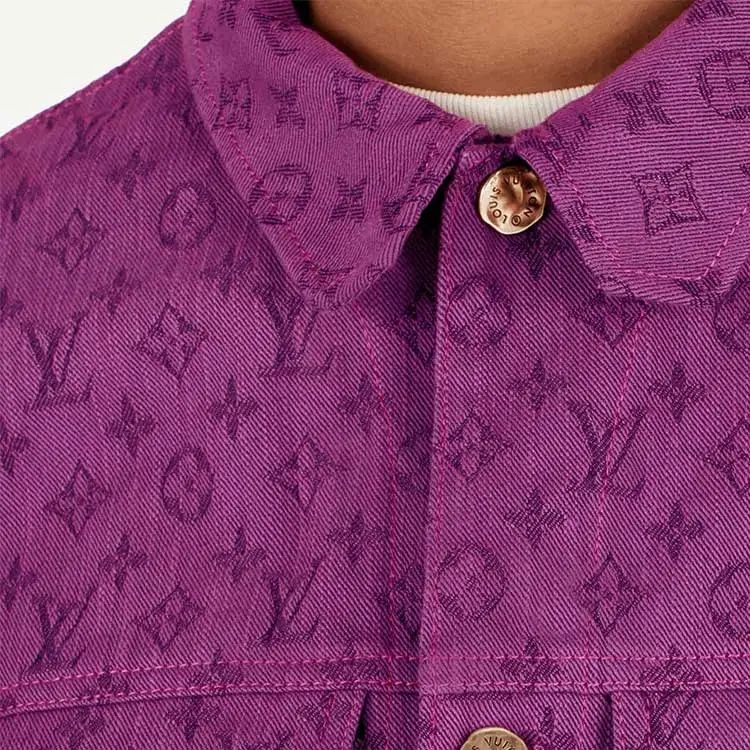 LOUIS VUITTON Denim Jacket Men's Purple-5